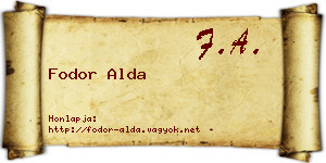 Fodor Alda névjegykártya